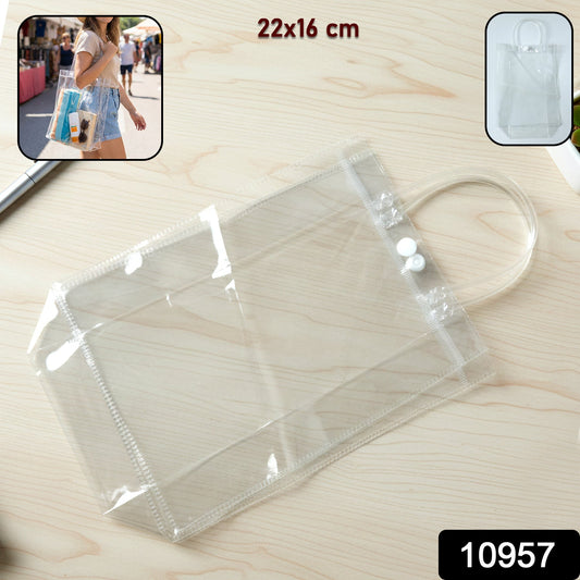 Clear plastic zipper storage pouch