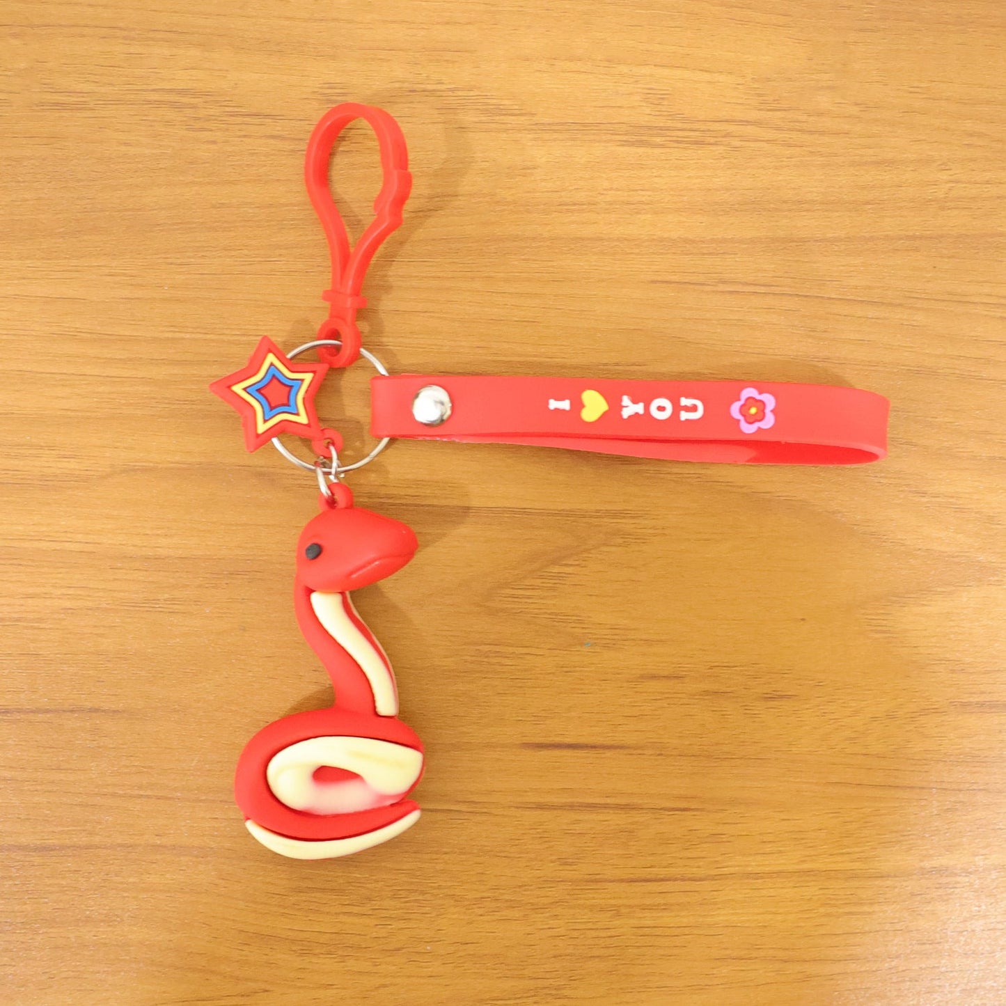 Novelty snake shaped key ring