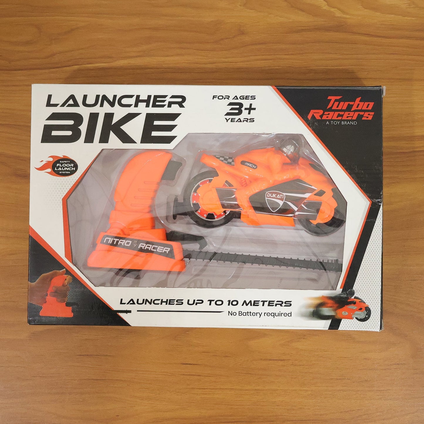 Launcher Bike Racing Toy for Kids with Manual Pull Launcher