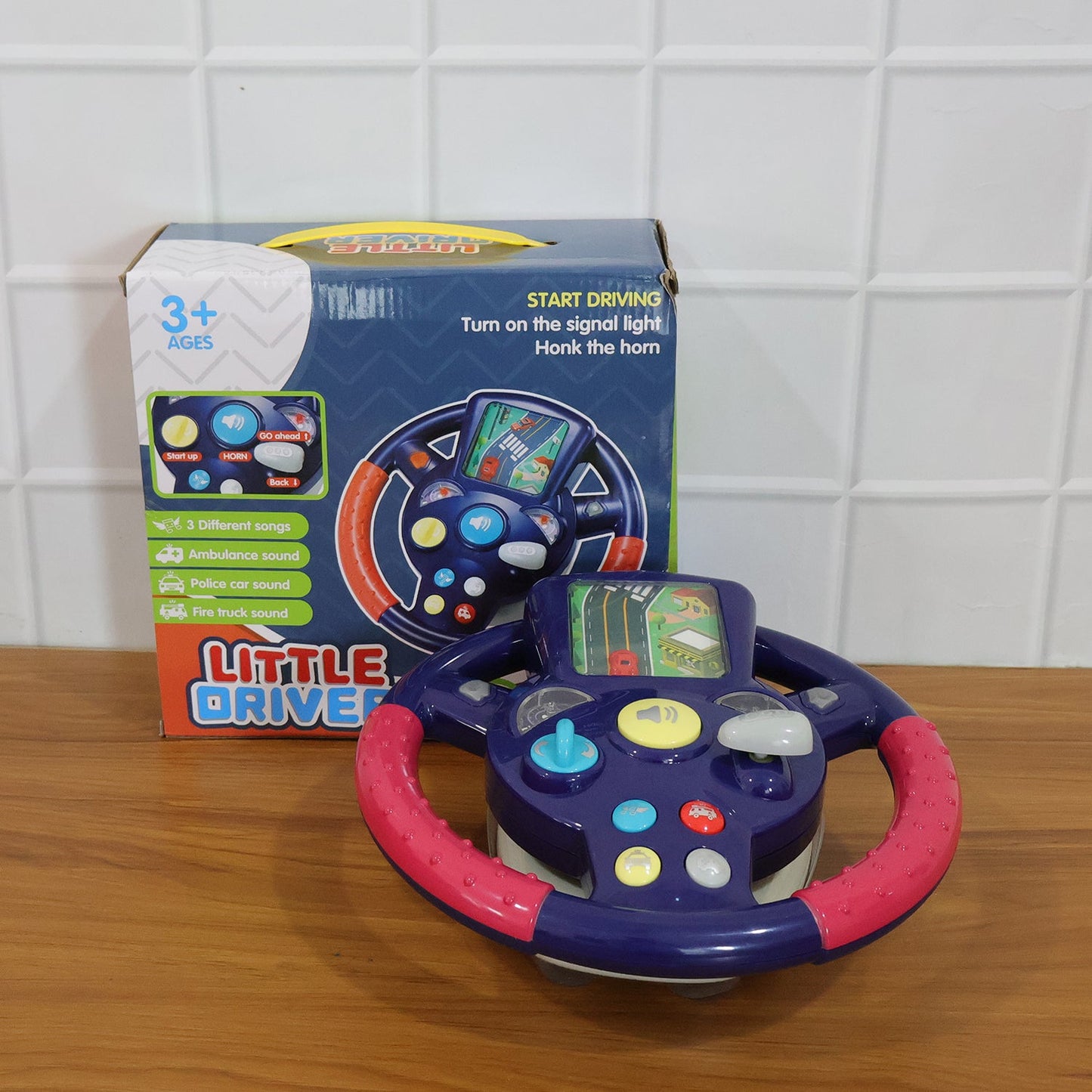 Musical Steering Wheel Driving Toy (1 Pc)