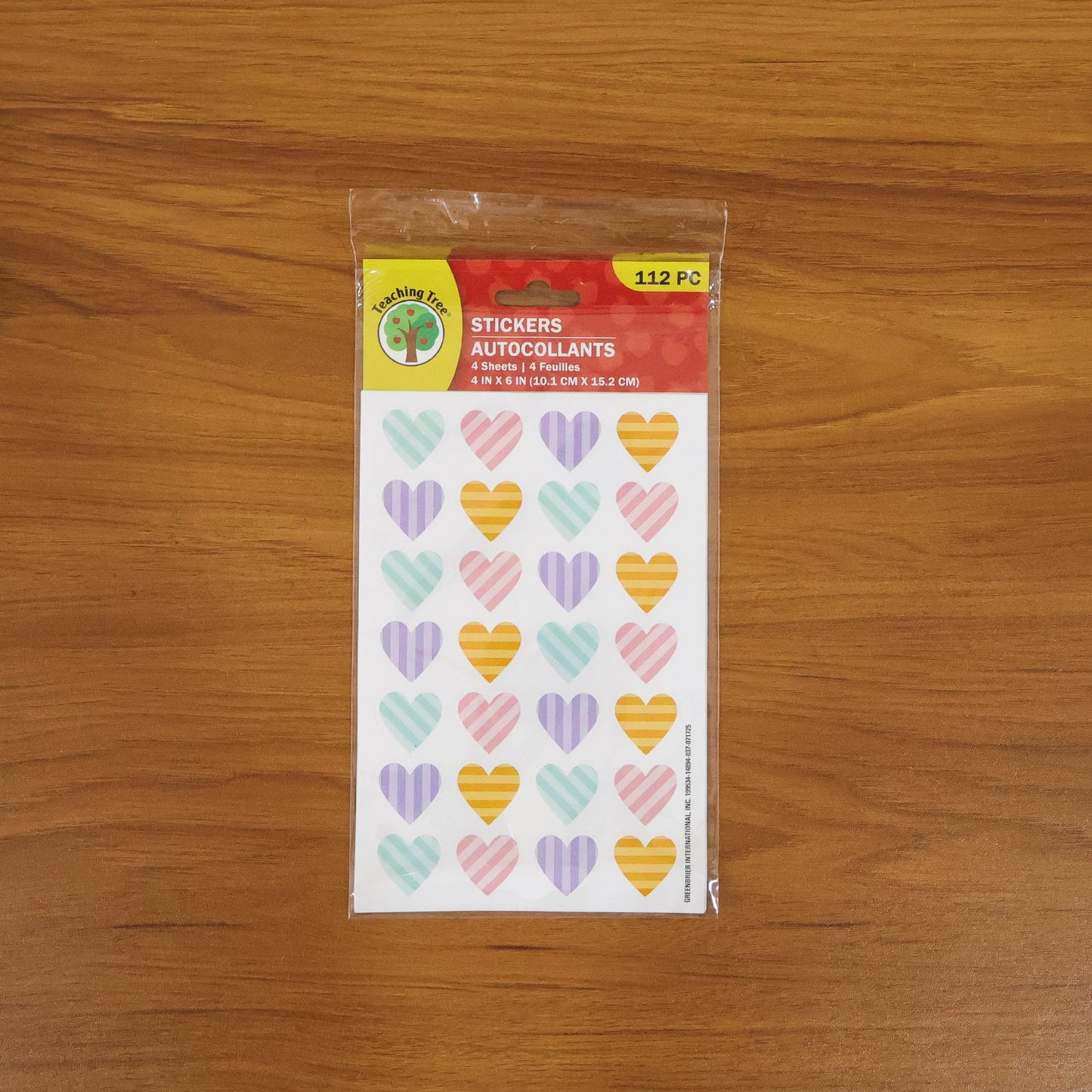 Colorful Heart Shape Decorative Sticker Set (4 Sheets, 112 Pc)