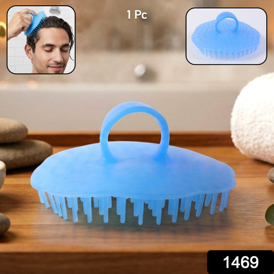 Soft bristle scalp scrubber for hair wash