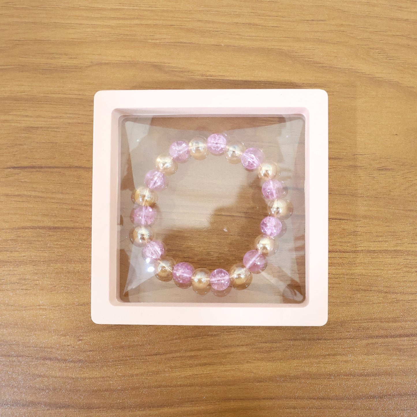 Elegant Dual-Tone Crystal Beaded Stretch Bracelet (1 Pc)