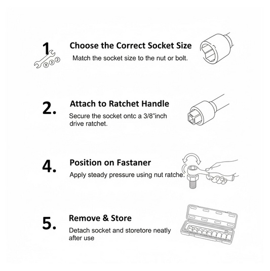 Drive Standard Socket Wrench Set -10 pc, 6 pt. 3 / 8 in.