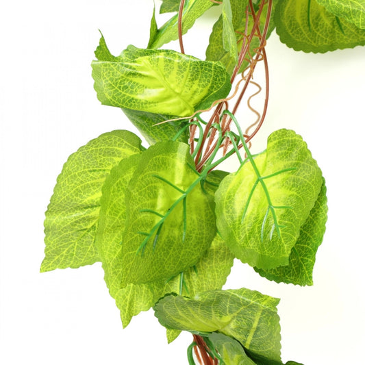 Generic Pack Of 3 Silk Polyester Artificial Money Plant Leaf Vine Hanging Garland Foliage Flowers Leaf Plants For Wall Decoration (Color: Green,Length: 15 Feet)