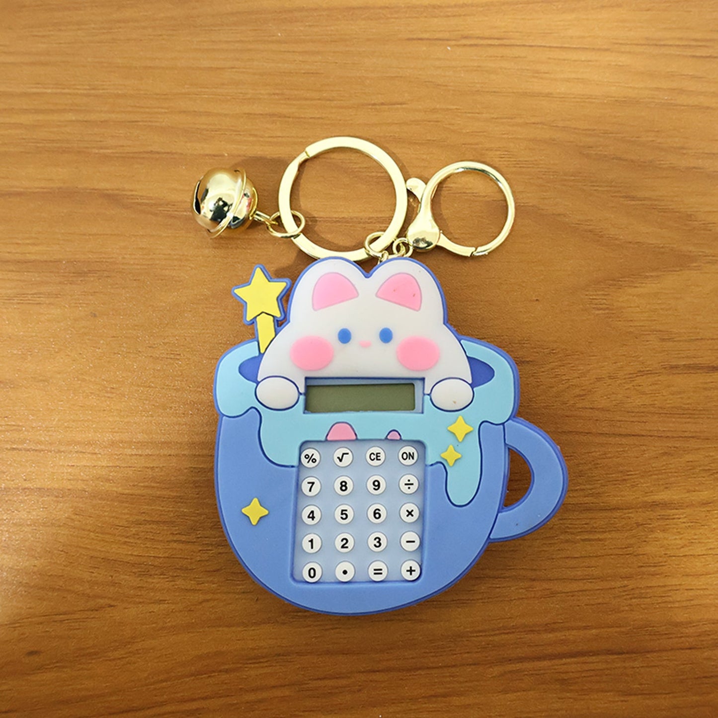 Cute Cartoon Bunny Calculator Keychain with Mini Digital Display (1 Pc)