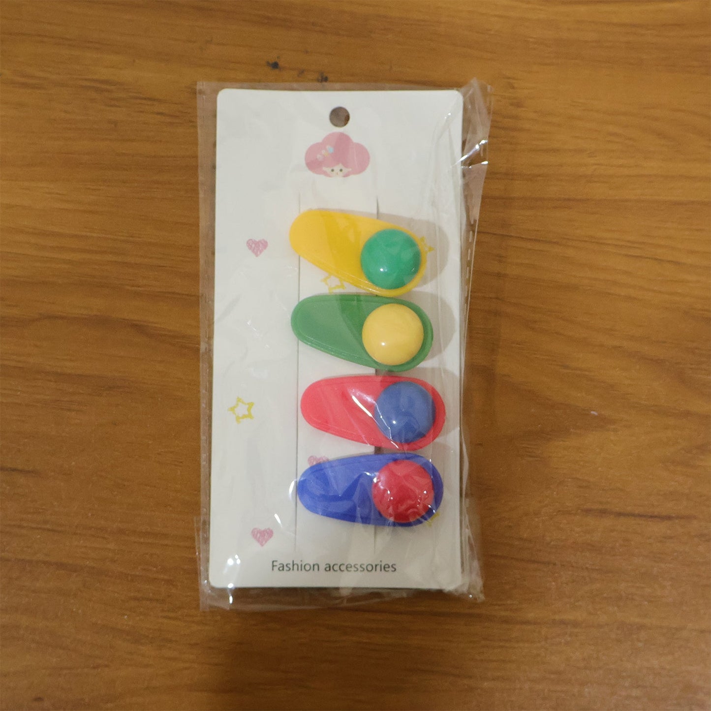 Decorative Snap Hair Clip Set (4 Pc)