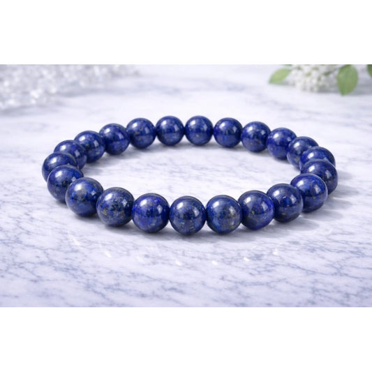 Generic Natural Crystal 8mm Lapis Lazuli Bracelet (Dark Purple)
