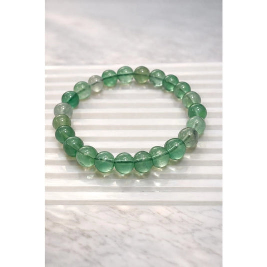 Generic Natural Crystal 8mm Fluorite Bracelet (Green)