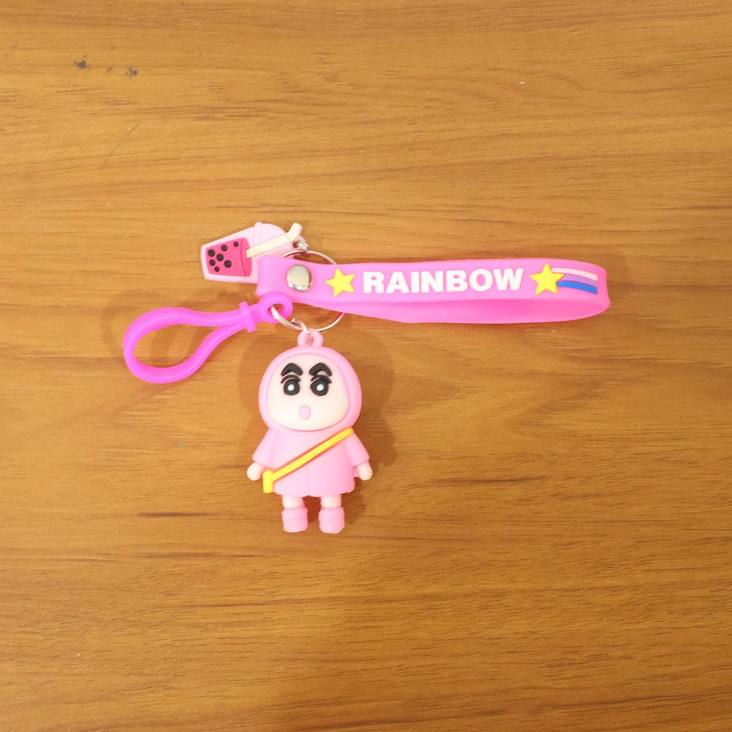 Novelty rainbow strap keychain