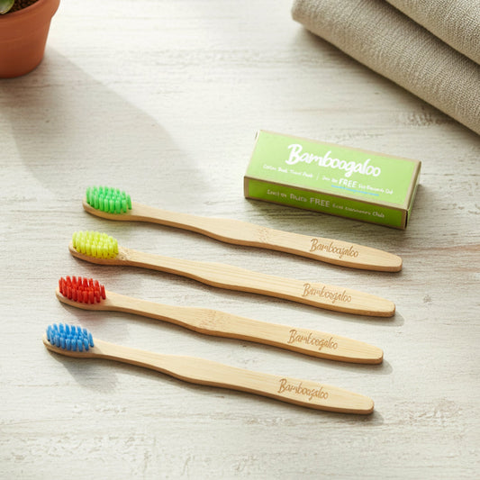Bamboo Toothbrush Set for Adults (Pack of 4)