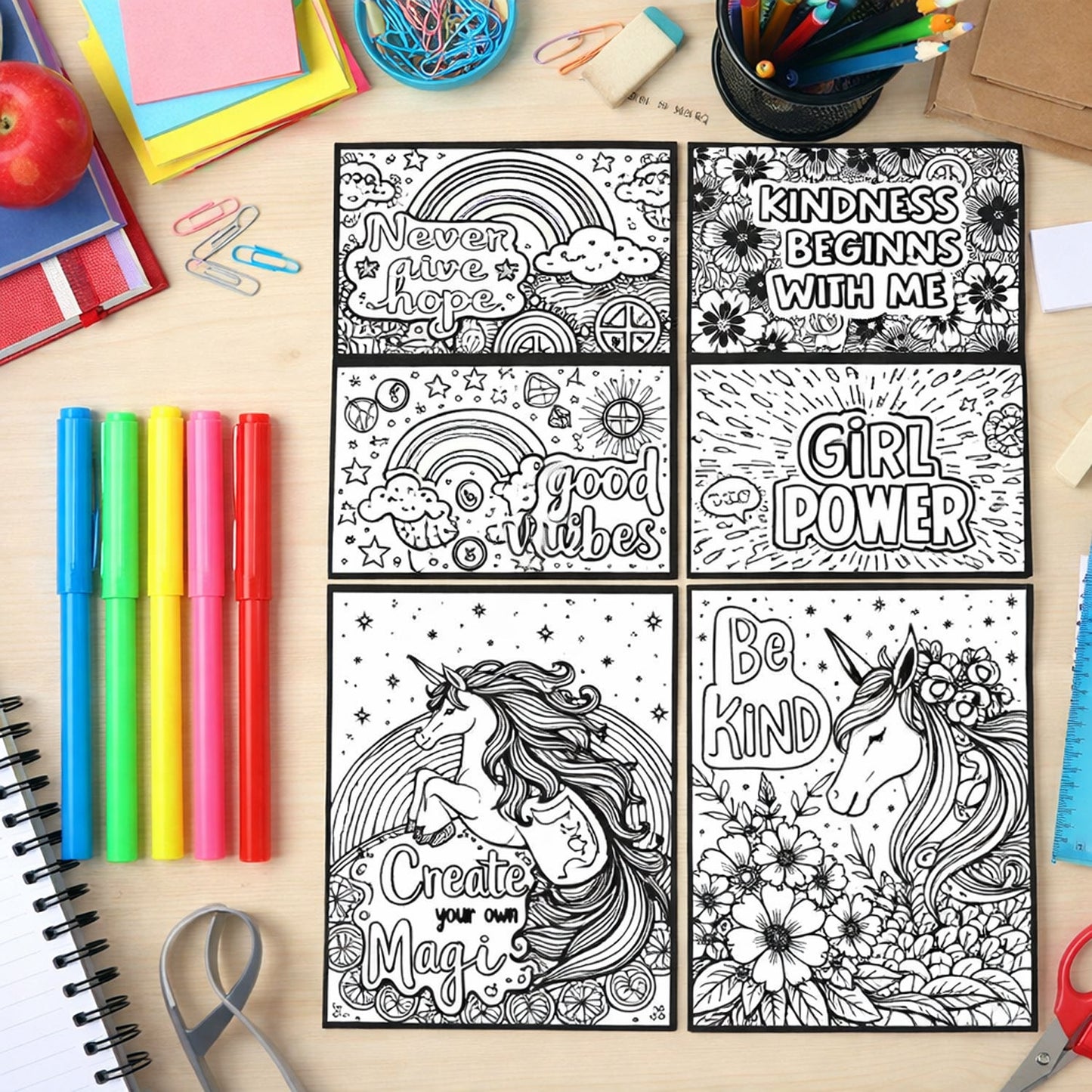 Creative Kids Colouring & Activity Poster Set (11 Pc)