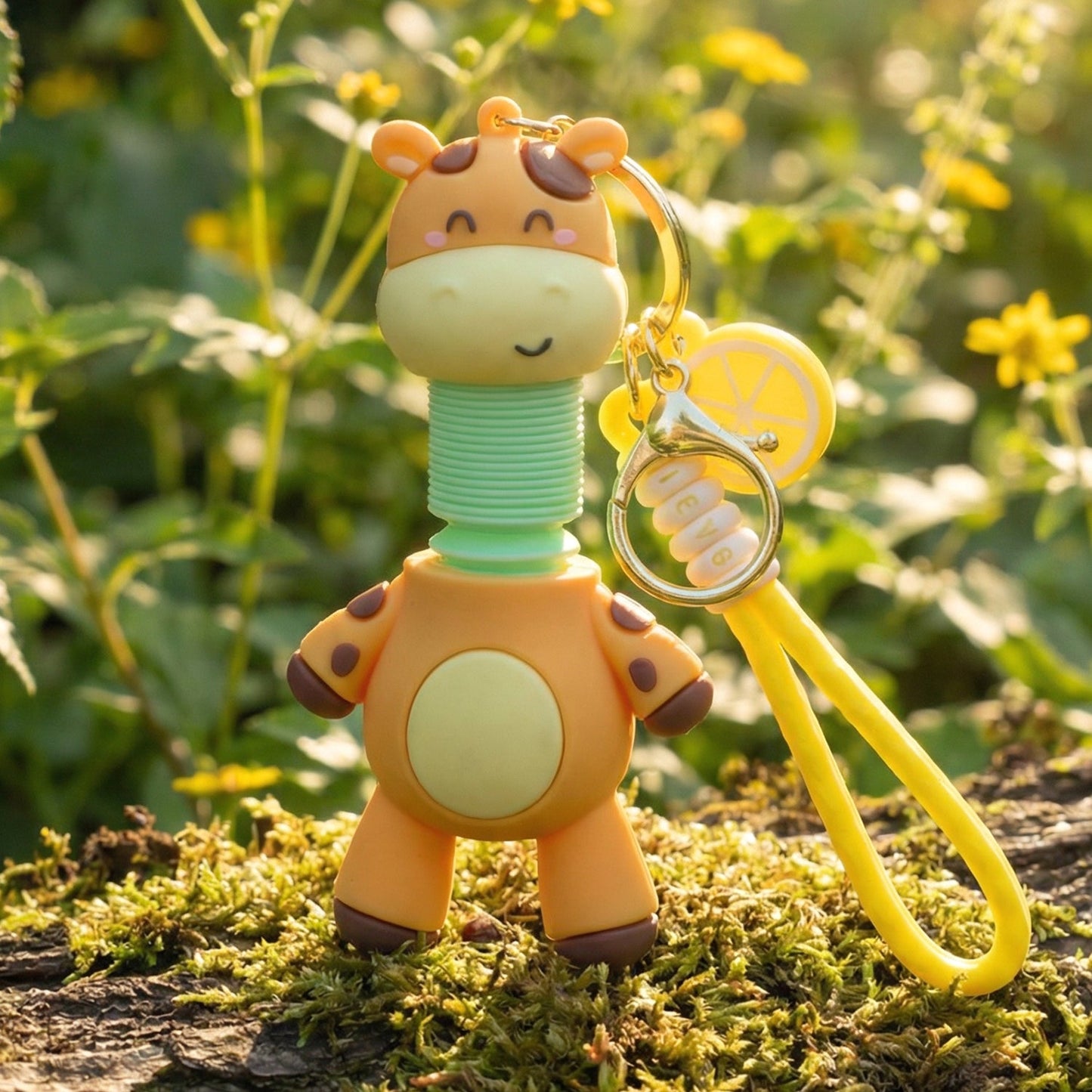 Cute Giraffe Cartoon Keychain (1 Pc)