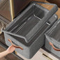 Folding Storage Boxes with Lid, Large Clear Collapsible Stackable Storage Boxes Foldable Fabric Linen Storage Box Cubes, Closet Organizer Baskets with Labels for Home