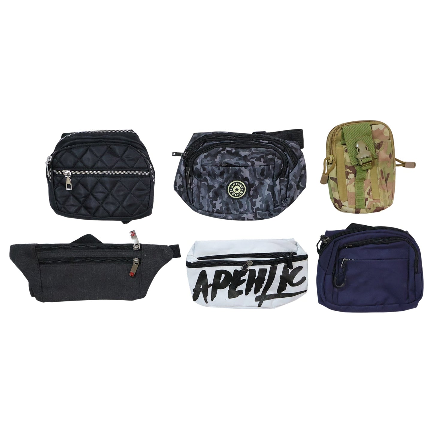 Lightweight waist bag with secure zipper pockets