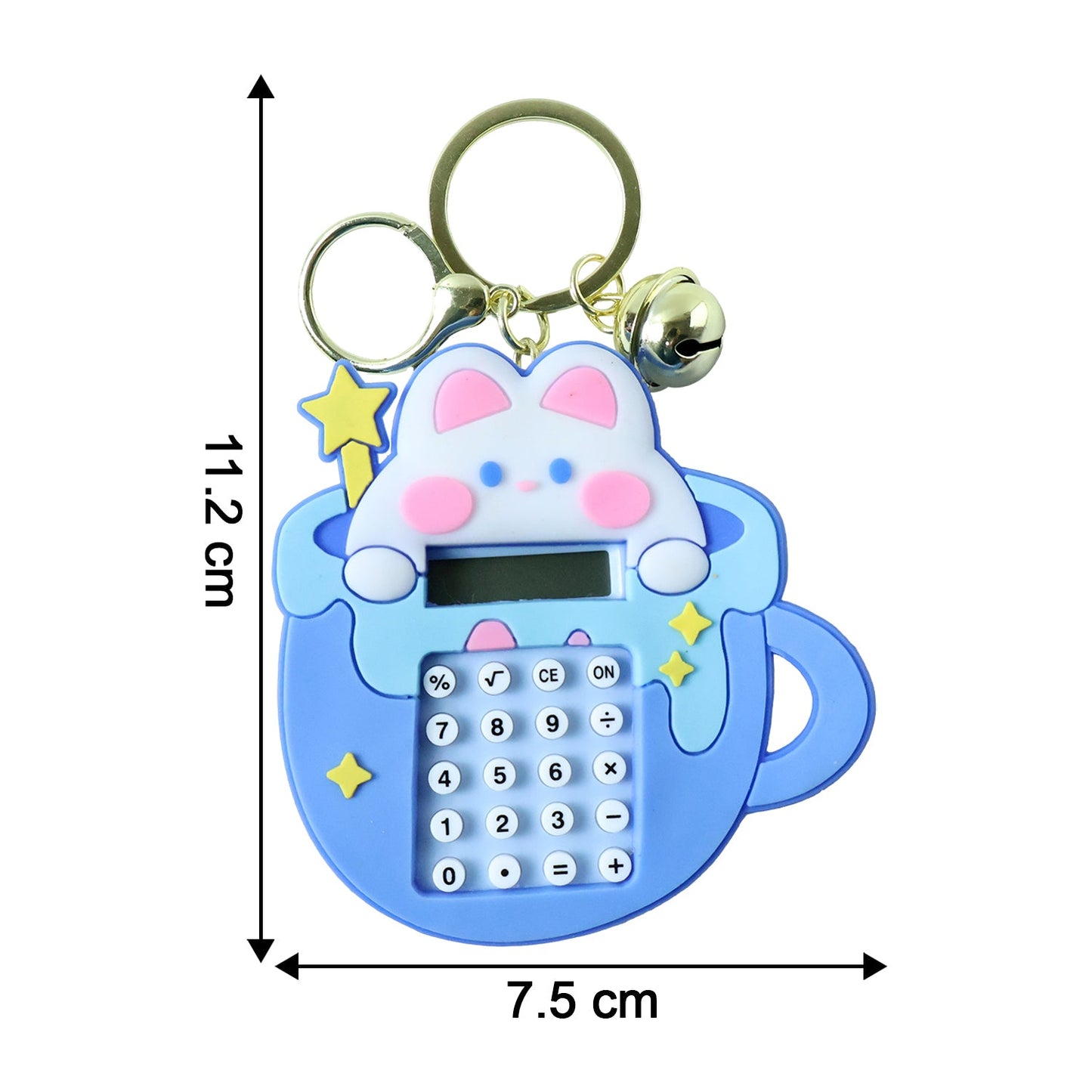 Cute Cartoon Bunny Calculator Keychain with Mini Digital Display (1 Pc)