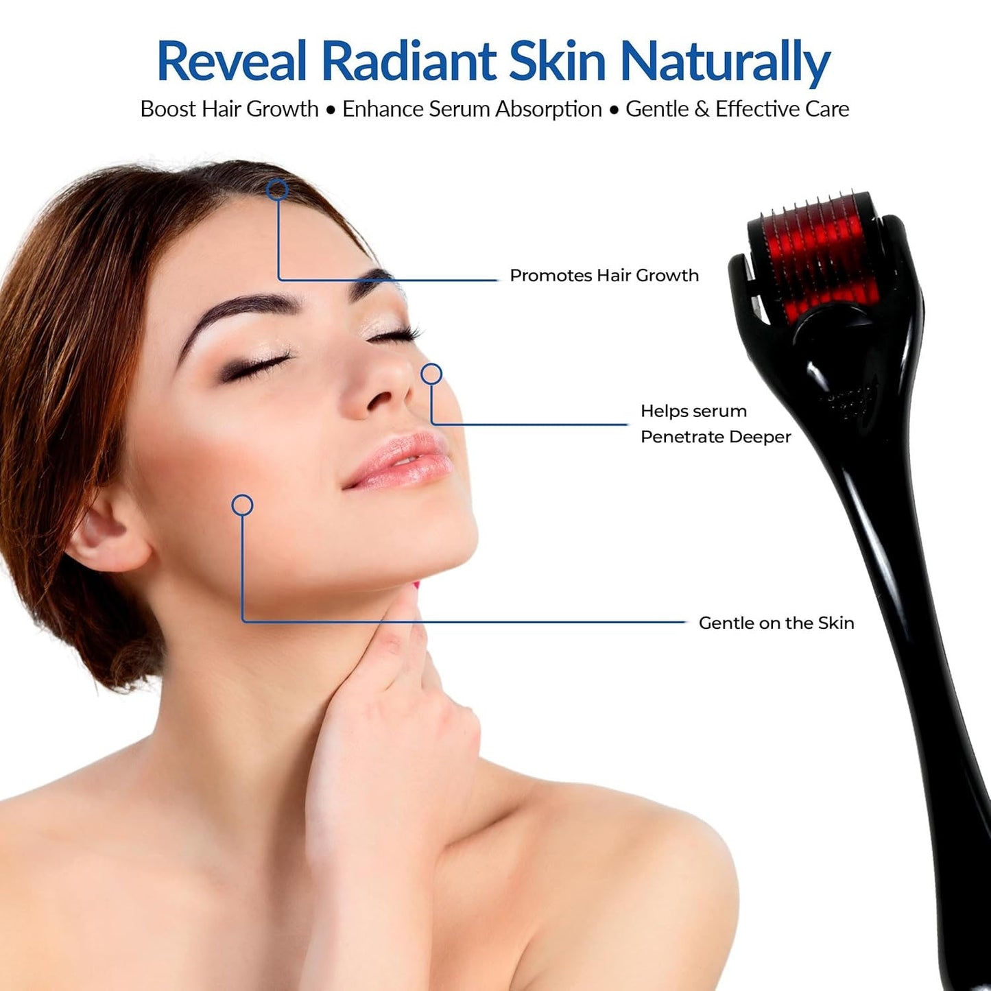 Microneedle Derma Roller for Face (1 Pc, 0.5mm)