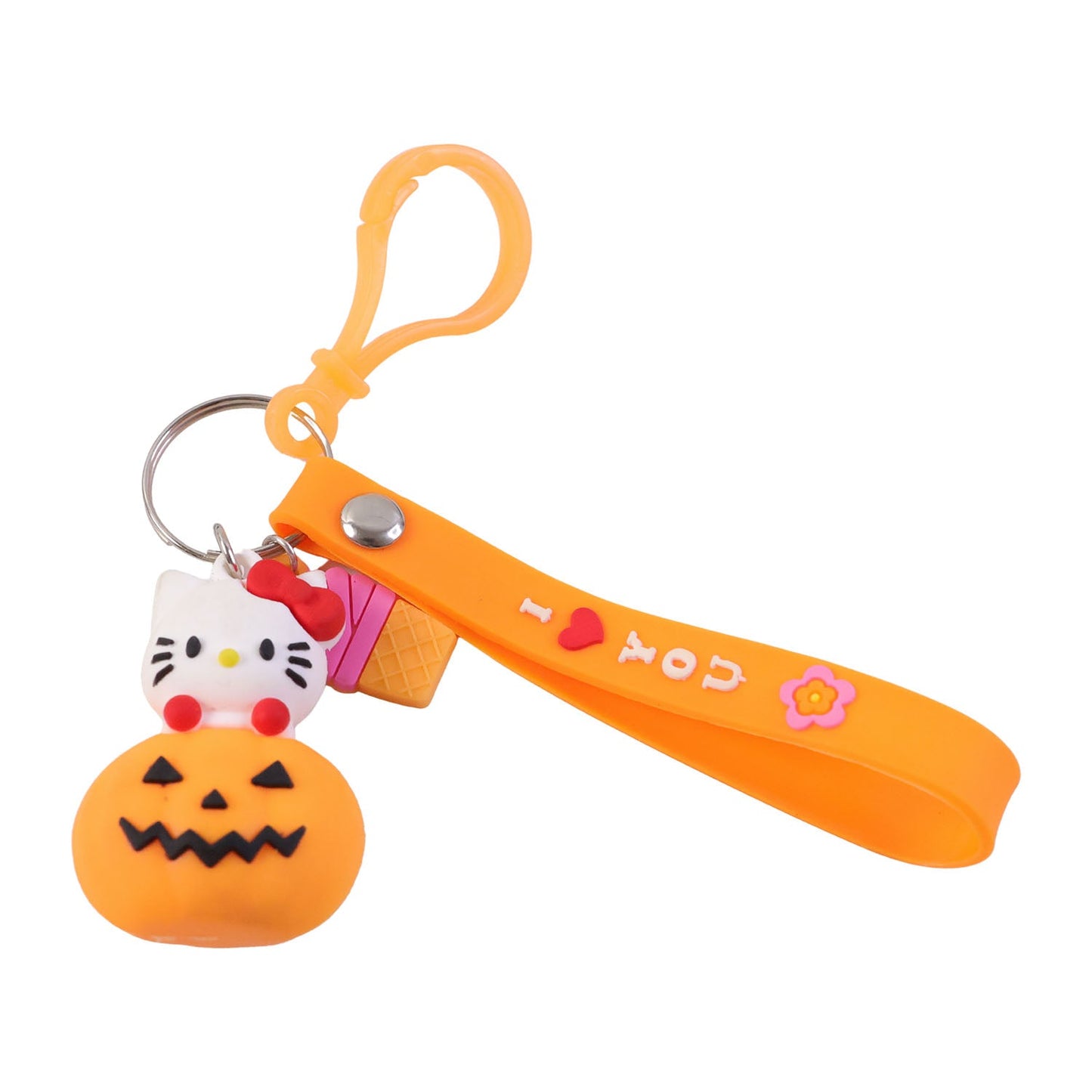 Decorative pumpkin cat key holder