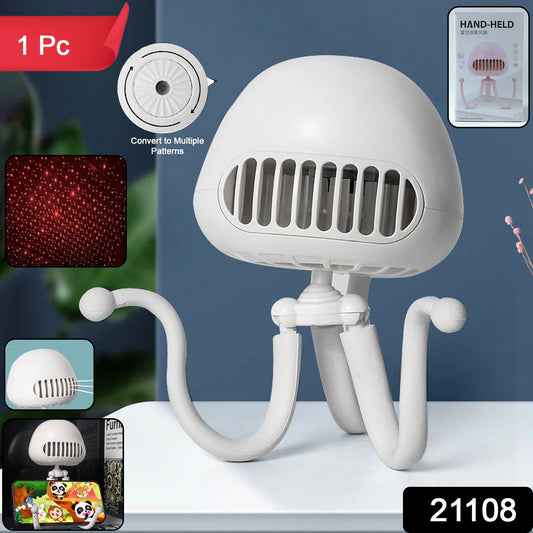 Portable USB mini fan with light projection