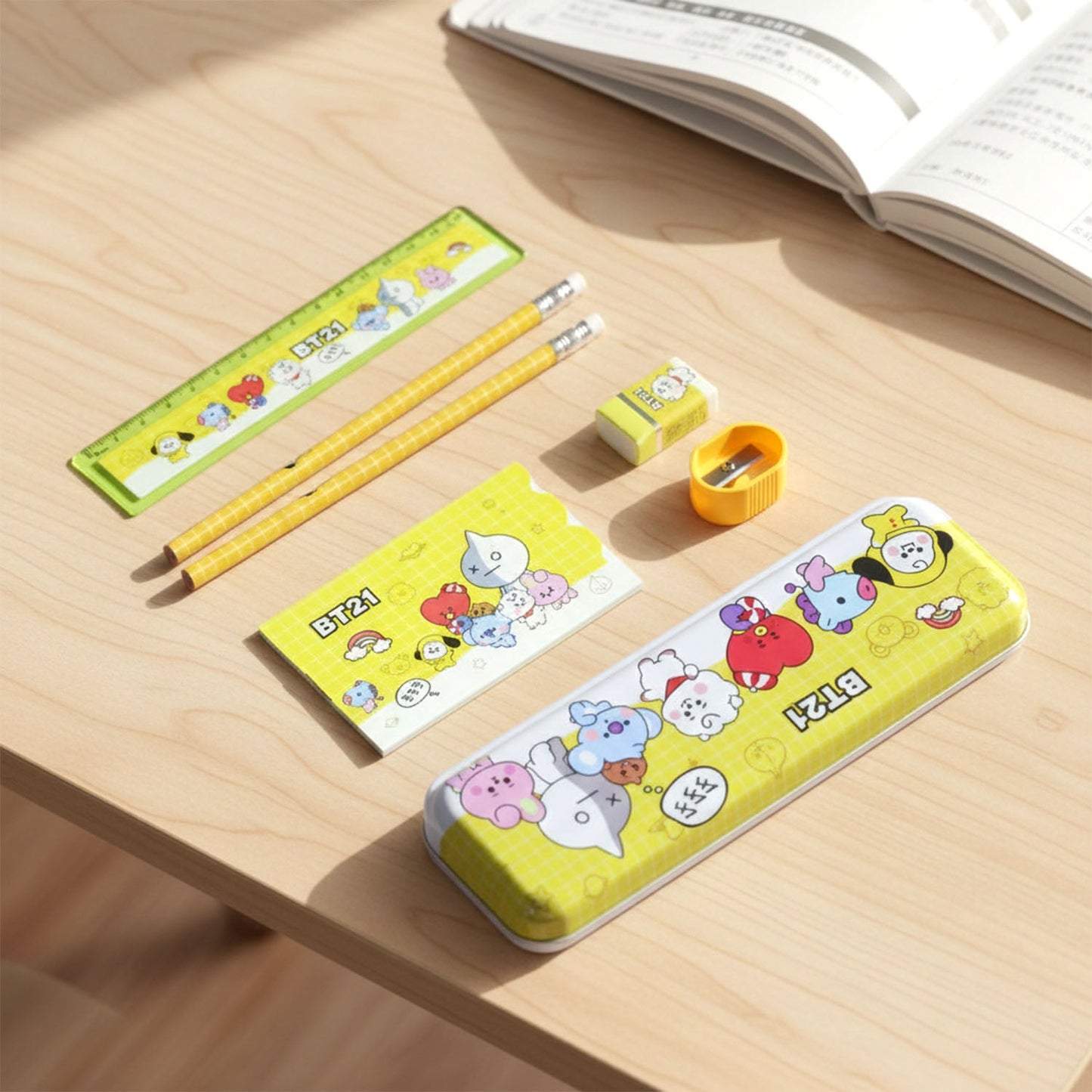 Premium Cartoon Printed Pencil Box Stationery Set (1 Pc)