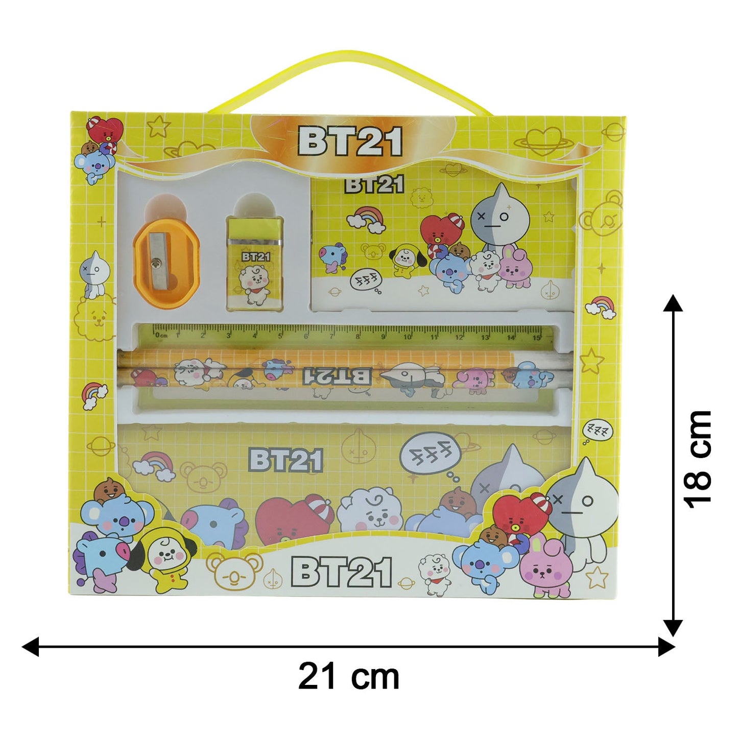 Premium Cartoon Printed Pencil Box Stationery Set (1 Pc)